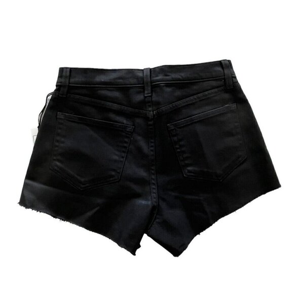 L'Agence Ryland High Rise Black Coated Cut Off Shorts Size 25 NWT - Picture 3 of 7